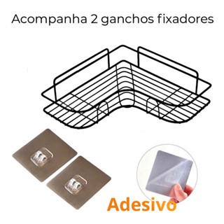 Prateleira Suporte Porta Shampoo Organizador de Banheiro Parede Canto de Box Metal