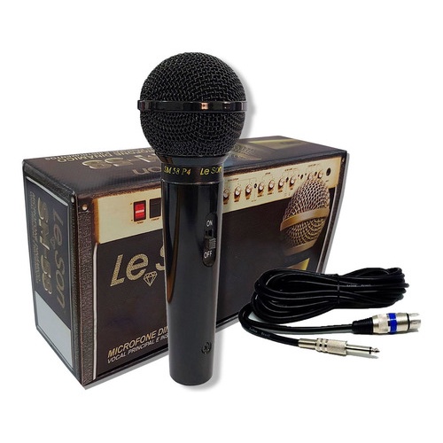 MICROFONE LE SON SM58 P4 PRETO BRILHANTE - Audio