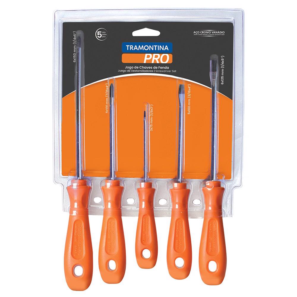 Jogo Chave de Fenda 5 Peças Tramontina PRO em Oferta na Shopee