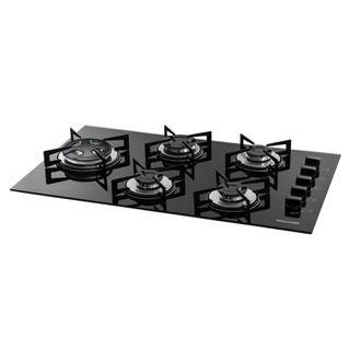 Fogão de Mesa Cooktop 5 Bocas Vidro Preto à Gás Suggar FG5535VP em Oferta na Shopee