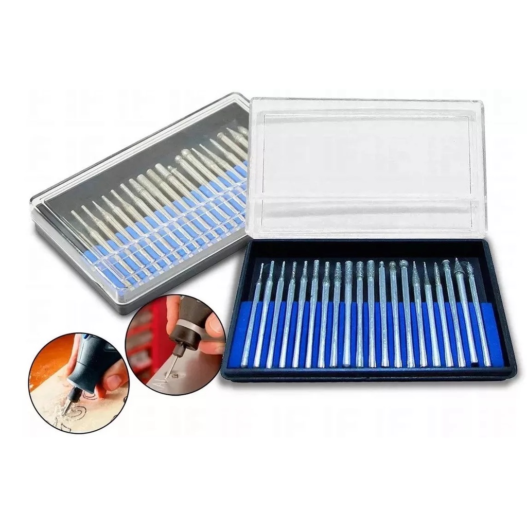 Jogo 20 Pontas Diamantadas Retífica Retoque Acabamento W-20p em Oferta na Shopee