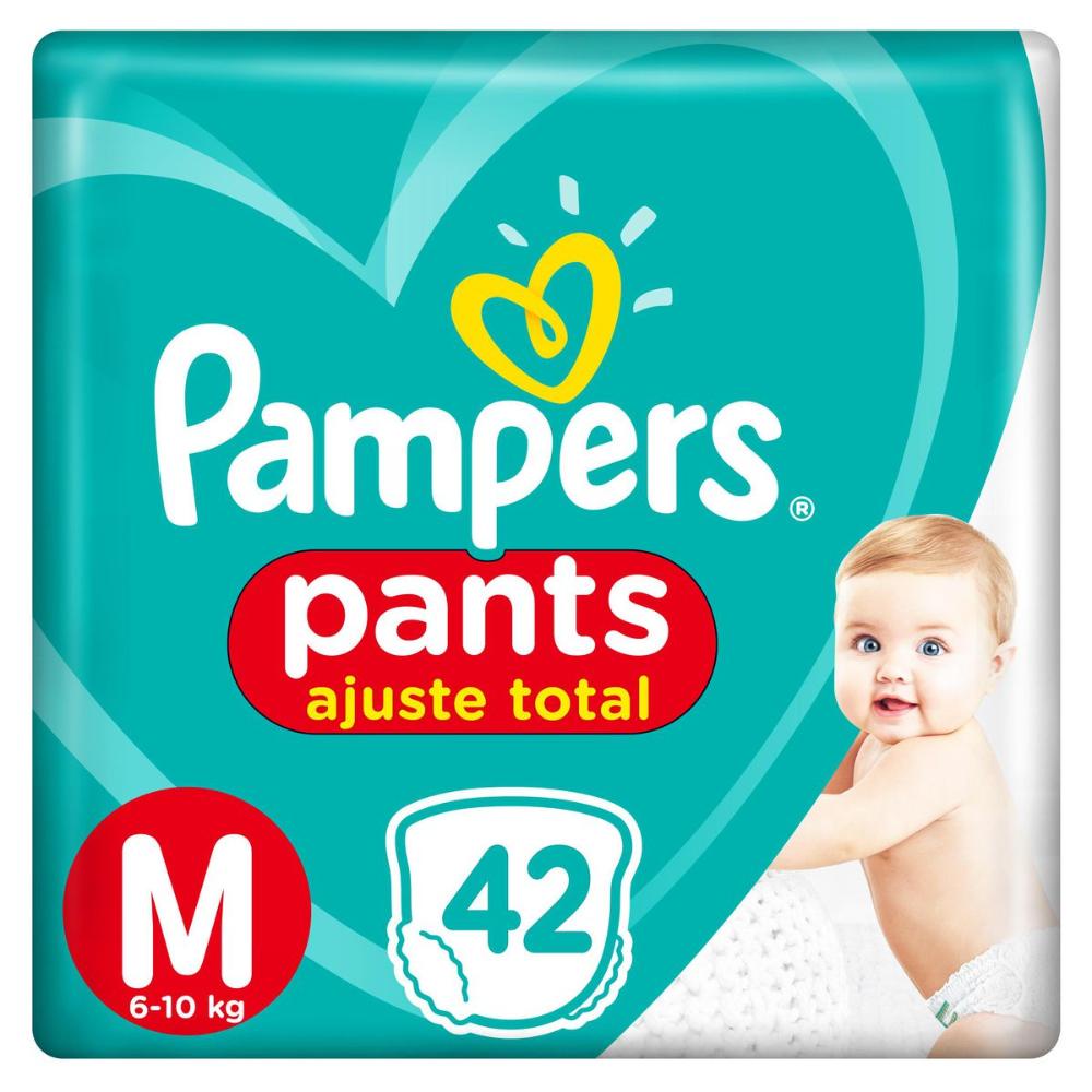 Fralda Pampers Pants Ajuste Total Mega M 42 Unidades em Oferta na Shopee