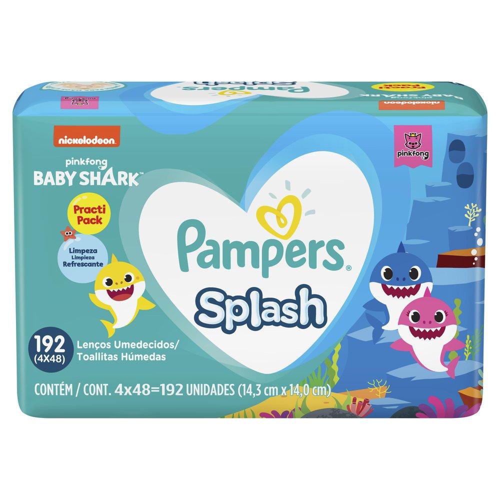 Lenços Umedecidos Pampers Splashers Baby Shark 192 Unidades em Oferta na Shopee