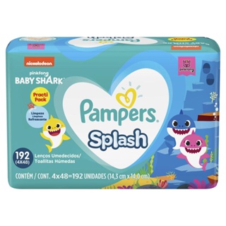 Lenços Pampers Splashers Baby Shark 192 Unidades em Oferta na Shopee