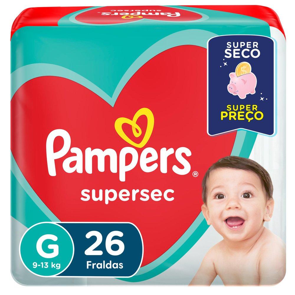 Fralda Pampers Supersec G 26 Unidades em Oferta na Shopee