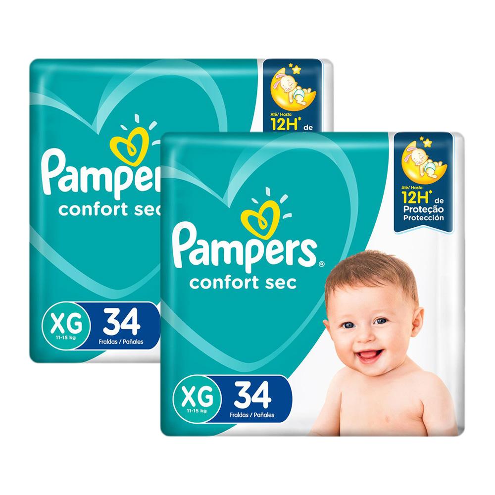 Fralda Pampers Confort Sec Tamanho XG com 68 Unidades em Oferta na Shopee