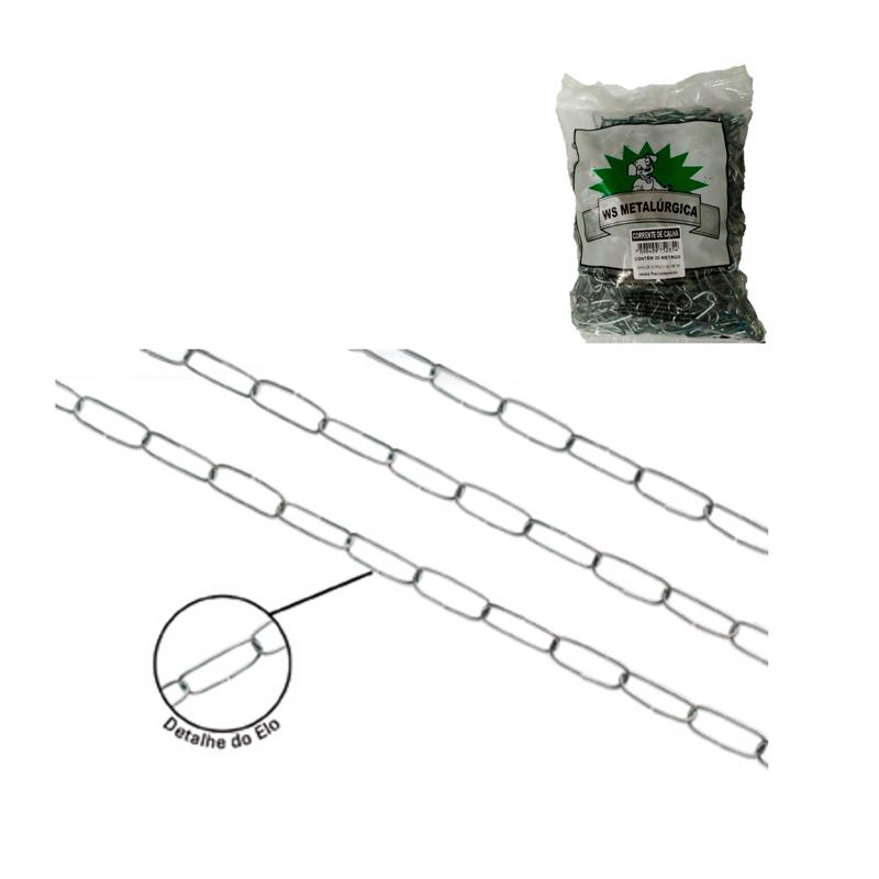Corrente Para Calha Zincada Pacote Com 20m Resistente em Oferta na Shopee
