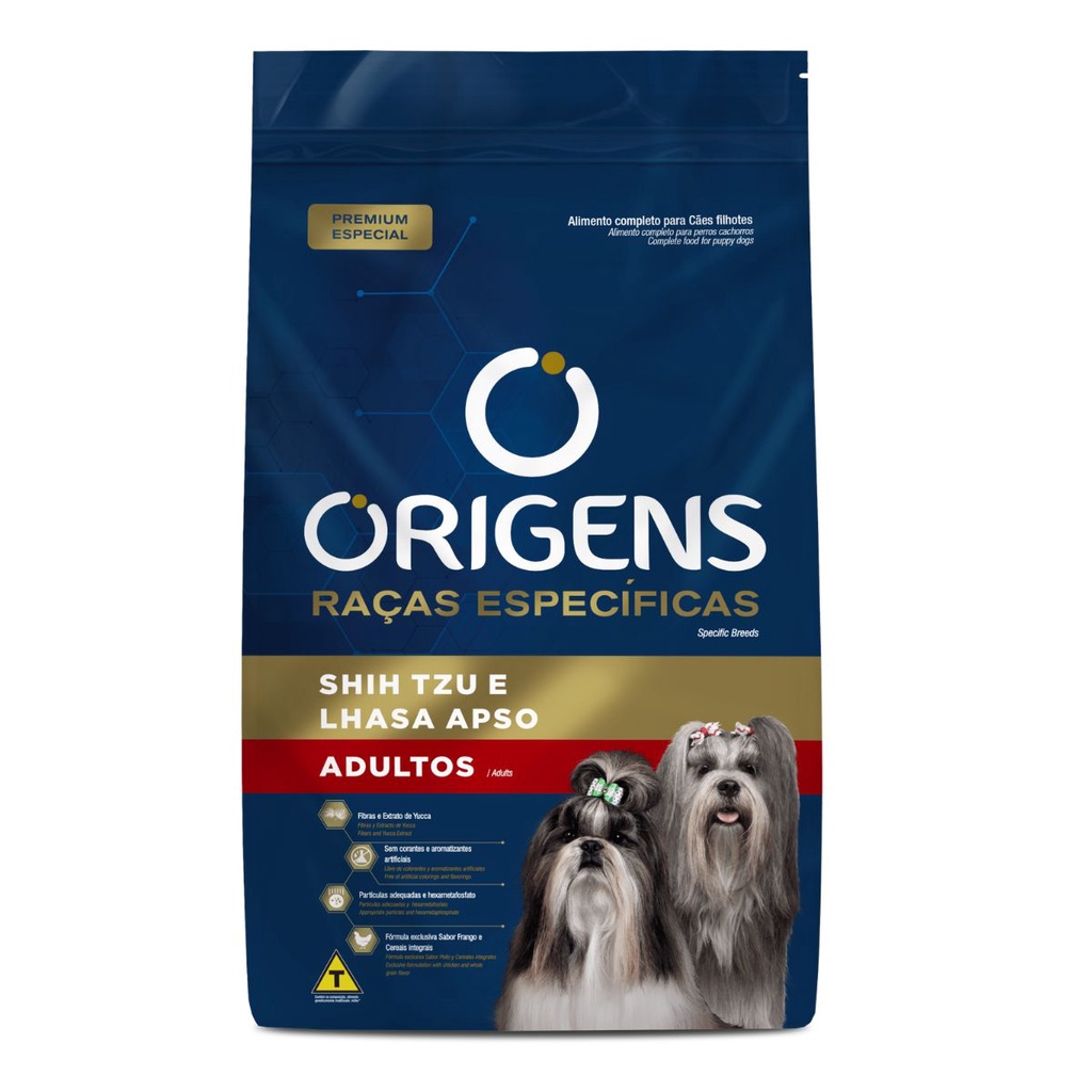 Ração Origens Premium Especial para Cães Adultos Raças Específicas Shih Tzu e Lhasa Apso 1 kg