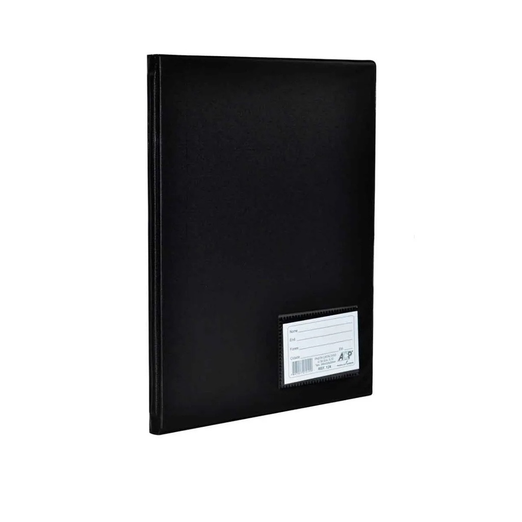 Pasta Catálogo Pvc Preta Com Visor Oficio Com 50 Envelopes
