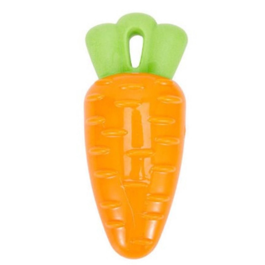 Brinquedo Pet Cenoura para Cachorro Mordedor Plástico Resistente com Apito Som Interativo
