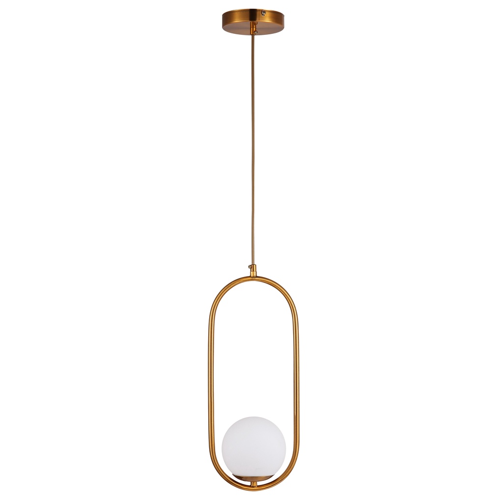 Lustre Pendente Iluminação Moderno Banheiro Lavabo Bancada Quarto Arco Globo Dourado Opaco...
