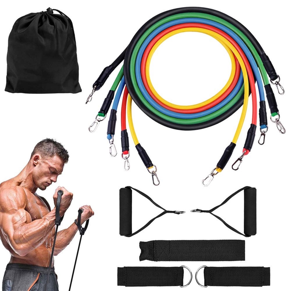Kit Elastico Extensor Treino Academia Exercícios Em Casa Elástico Extensor Fit Power Resistance Bands Ginastica