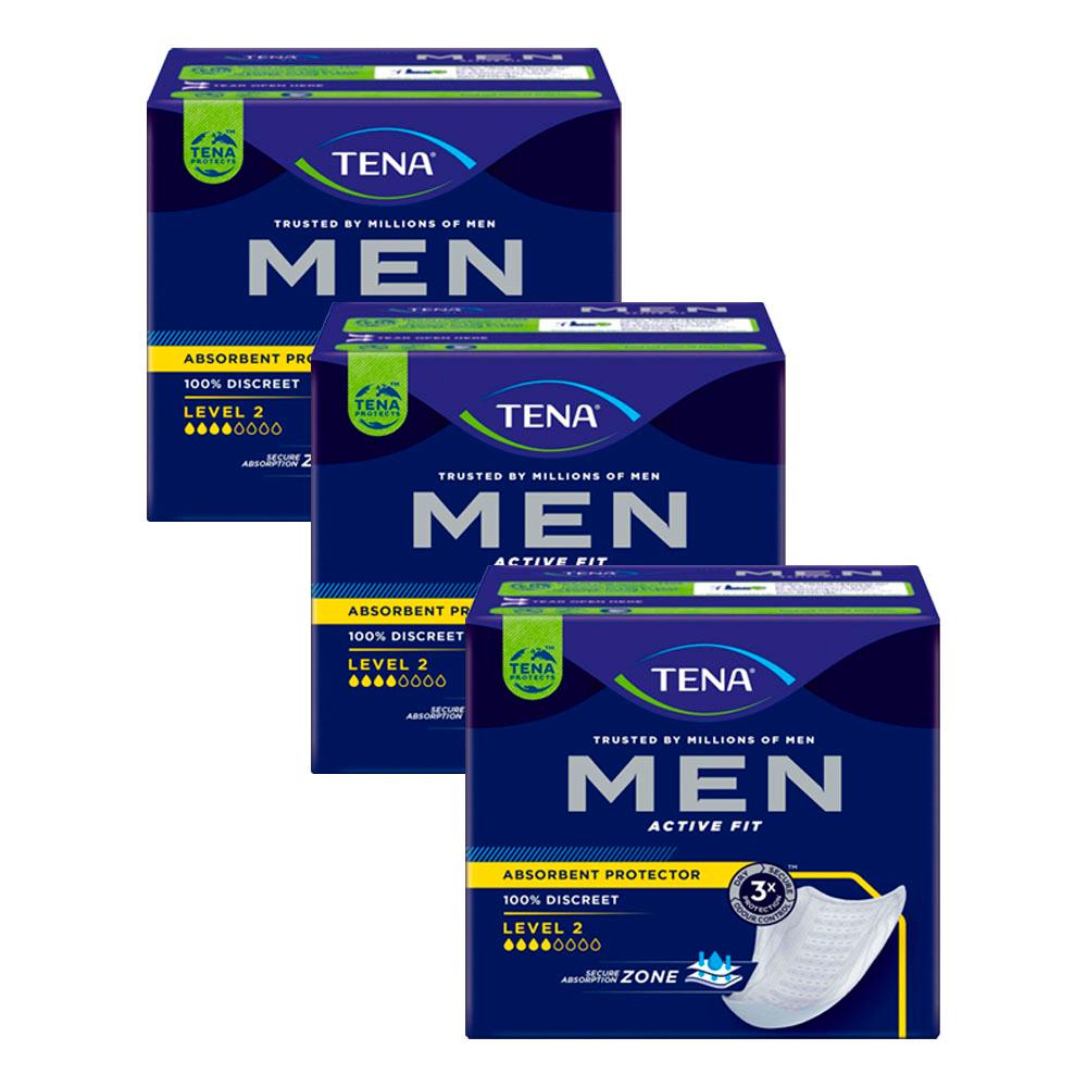 Kit 3 Protetores Tena Men Level 2 Medium 30 unidades em Oferta na Shopee