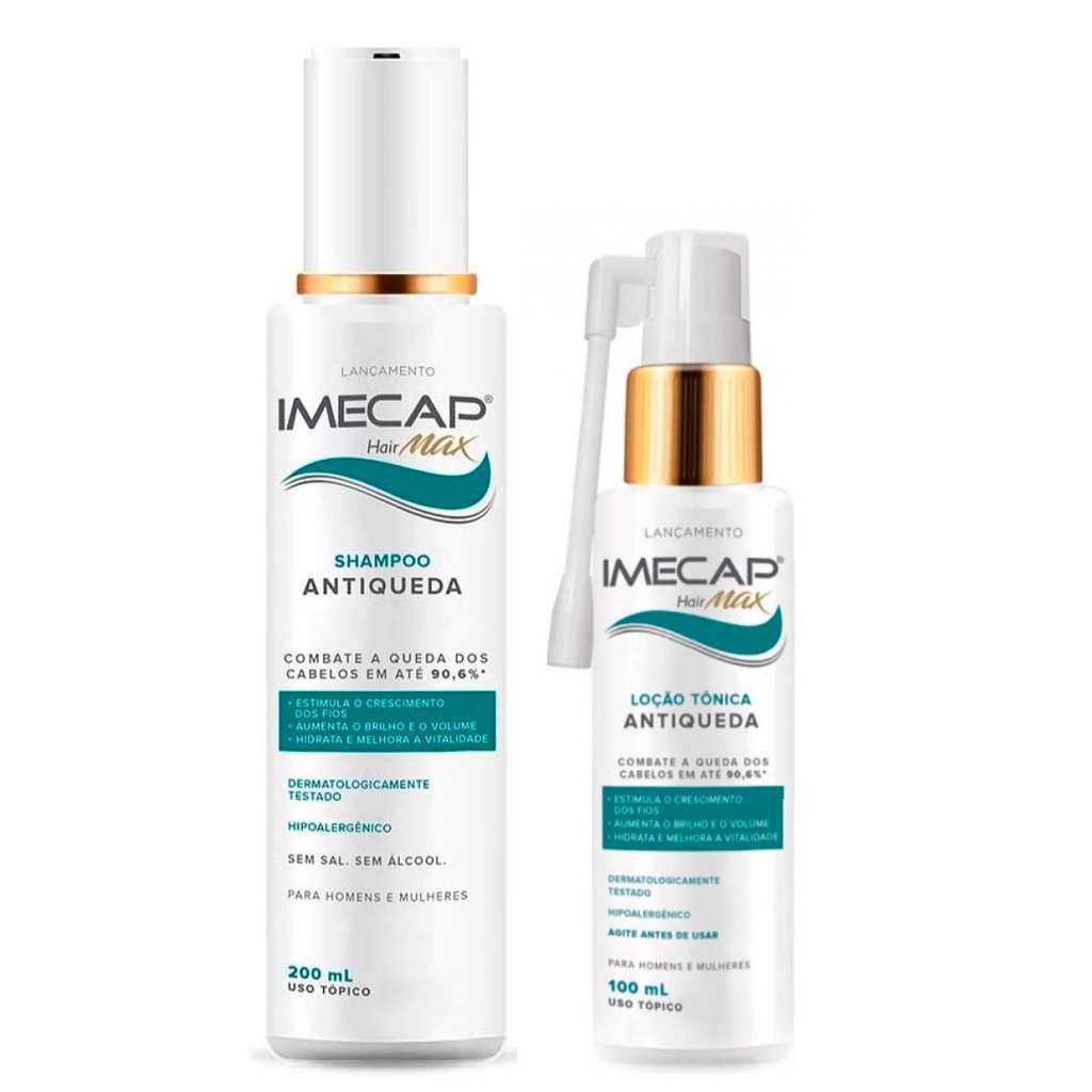 Kit Shampoo E Tonico Imecap Hair Max Antiqueda Fortalecedor