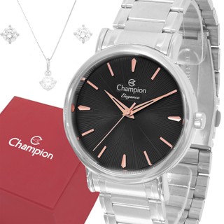 Relógio Feminino Champion Prata Top Original Garantia Luxo