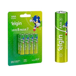 PILHA ALCALINA PALITO AAA CARTELA COM 8 - ELGIN