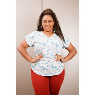 Blusinha Gola V Plus Size do G até G4