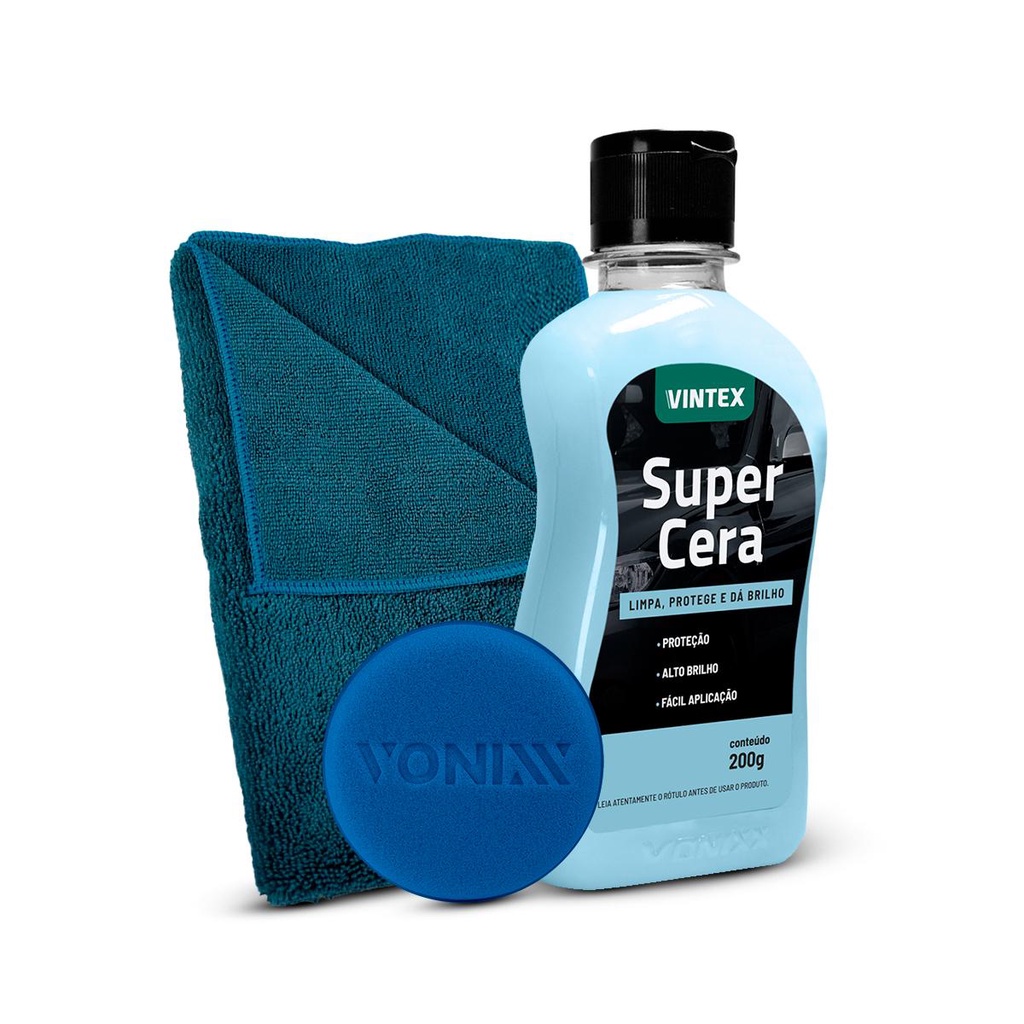 Super Cera Limpadora Líquida Automotiva + Toalha e Aplicador