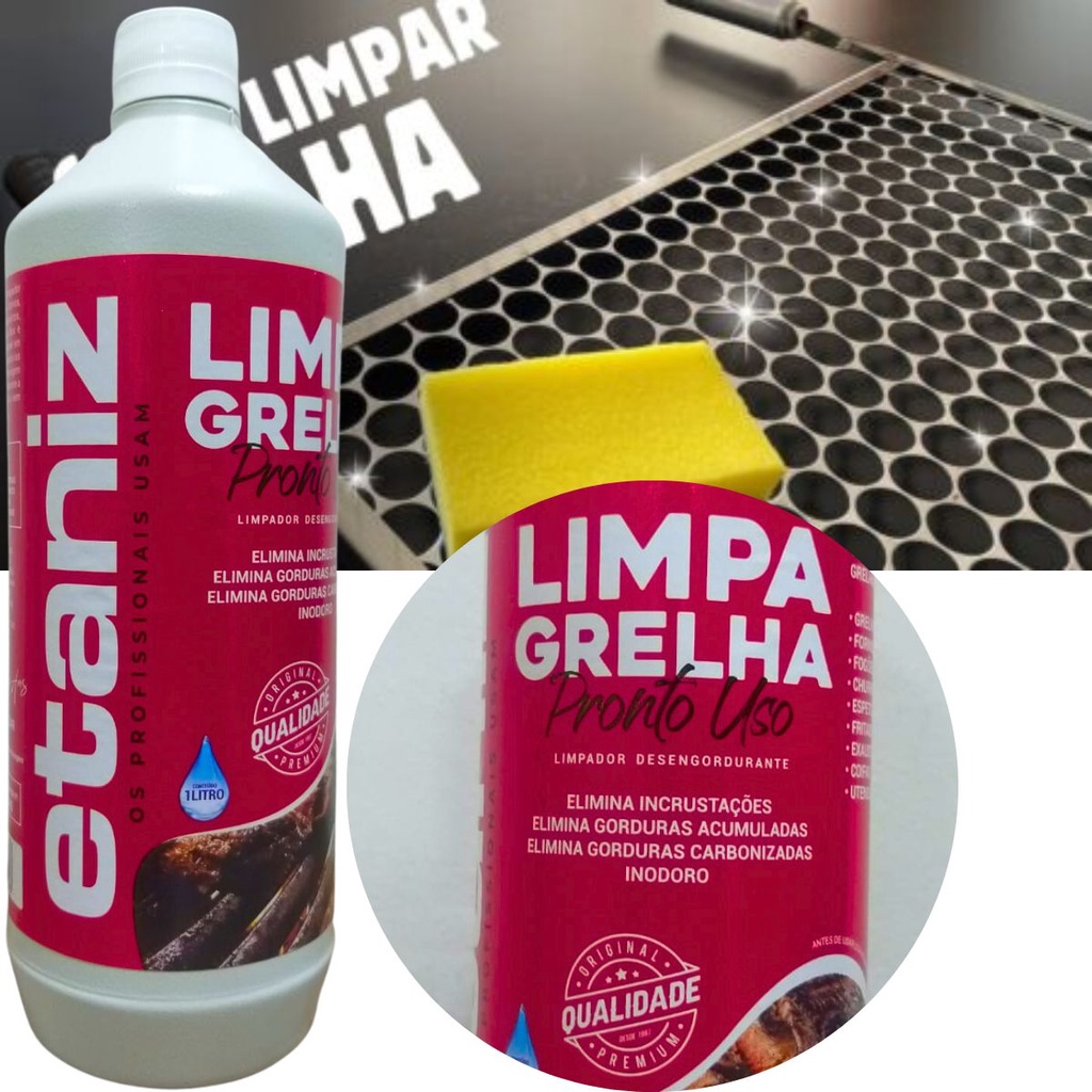 LIMPA GRELHA 1L - ETANIZ Remove Gordura Forno Grelhas Coifas, Exaustores, Fogões e Grill