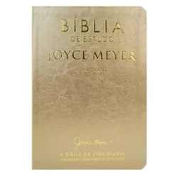 Bíblia de Estudo Joyce Meyer GRANDE | Letra Extra Grande | Capa Luxo Dourada | Bello Publicações