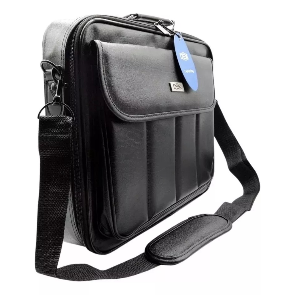 Bolsa Pasta para Notebook Grande Couro Masculina Maleta Executiva Dex 03U Preta
