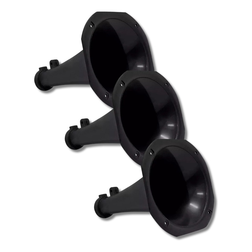 Kit 3 Cornetas Plásticas Longa LC14-25 - Preta em Oferta na Shopee