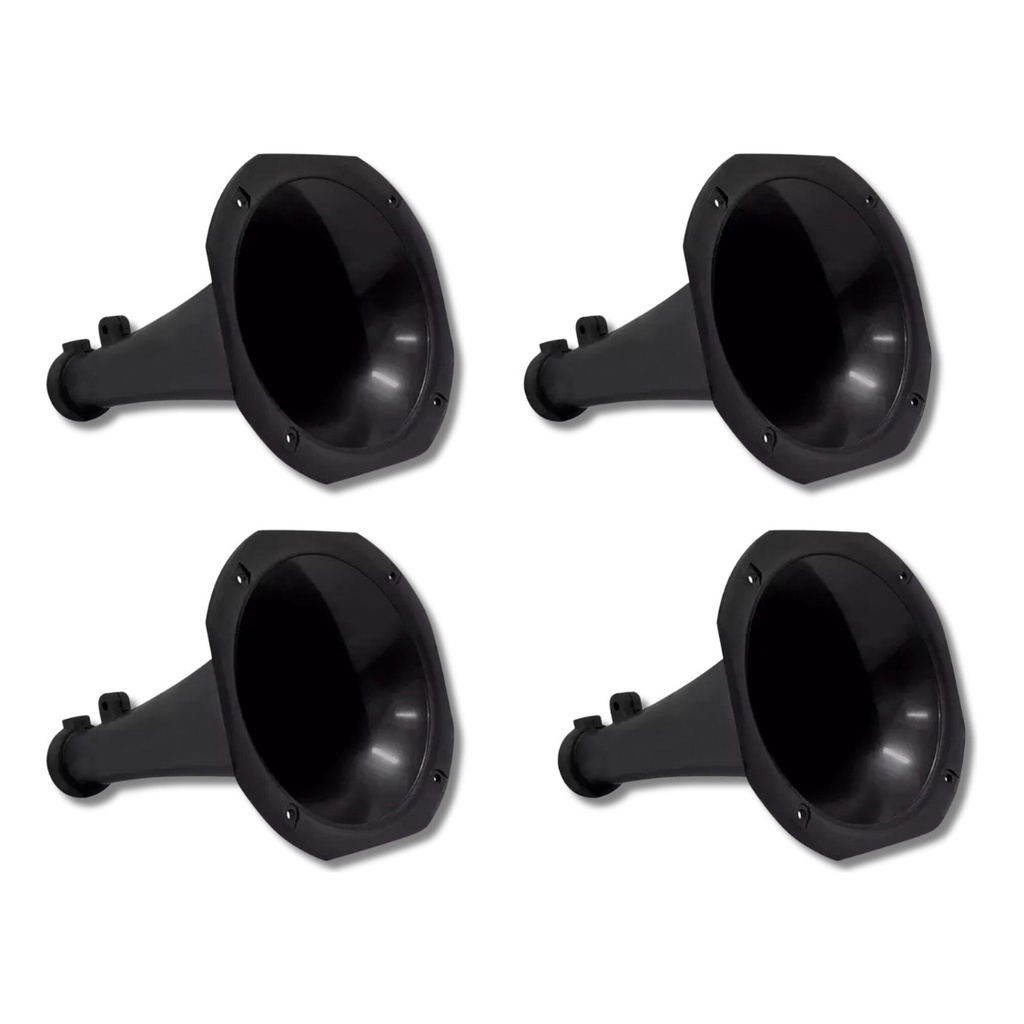 Kit 4 Cornetas Plásticas Longa LC14-25 - Preta - Spare Parts and Accessories for Vehicles