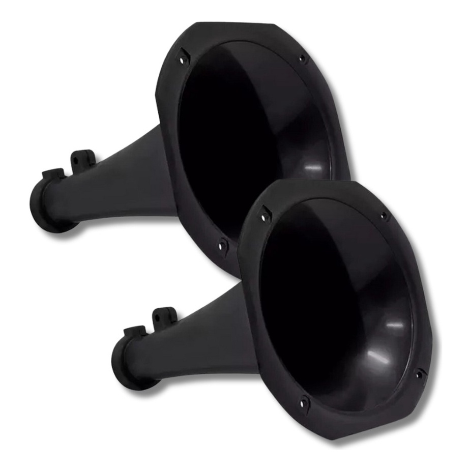 Kit 2 Cornetas Plásticas Longa LC14-25 - Preta em Oferta na Shopee