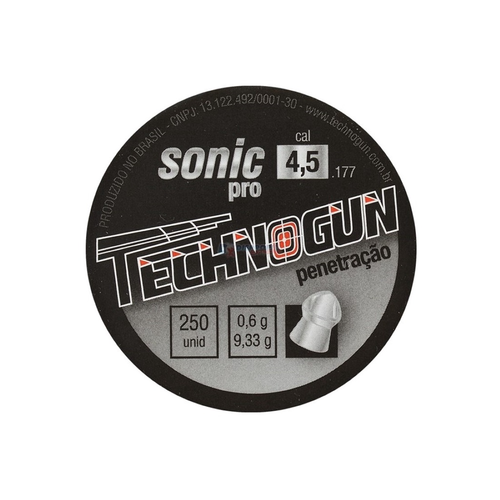 Chumbinho Technogun Sonic Pro 4.5mm 250un. em Oferta na Shopee