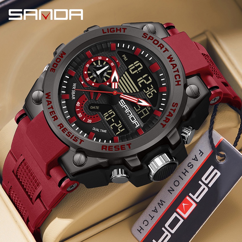 Sanda Men's Digital Fashion Waterproof Relógio Eletrônico Multifuncional Para Esportes Ao Ar Livre SD3302-12 em Oferta na Shopee