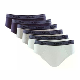 Kit 6 Cueca Mash Slip Algodão Elástico Binado Confortável