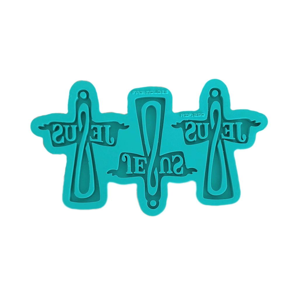Molde Silicone Resina Cruz Crucifixo Jesus Chaveiro pingente R-290 em Oferta na Shopee