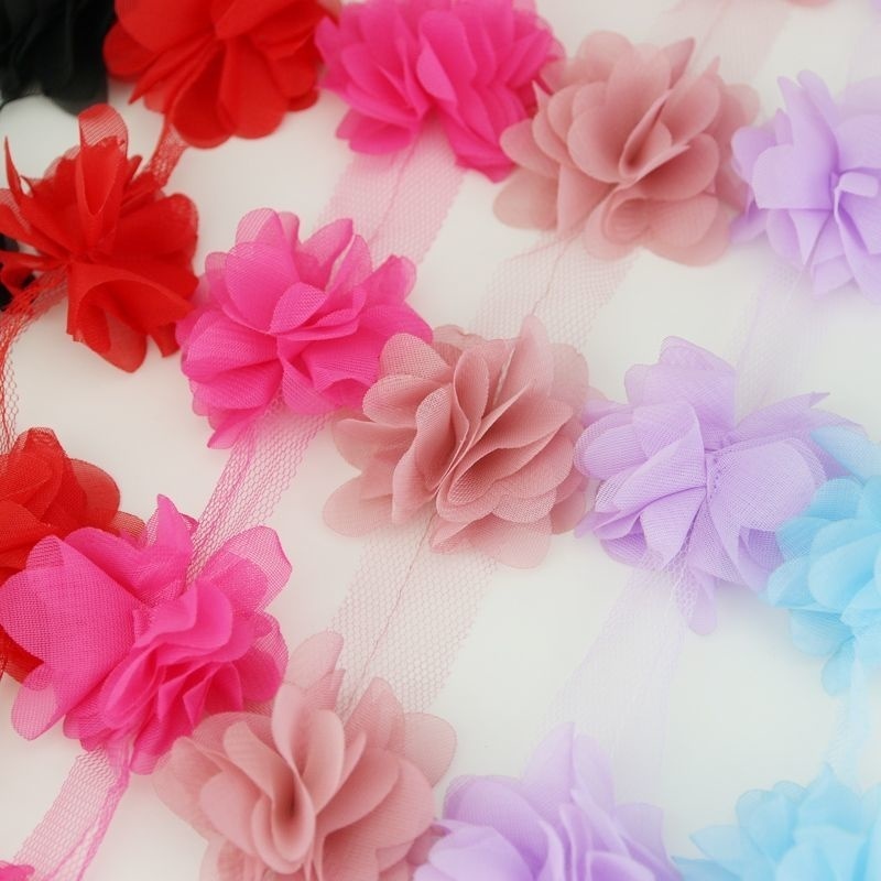 (60 Unidades/Saco) 5cm De Largura Chiffon Renda Pétala Tecido Macio Para Roupas Emparelhado Com Decoração Romântica De C em Oferta na Shopee