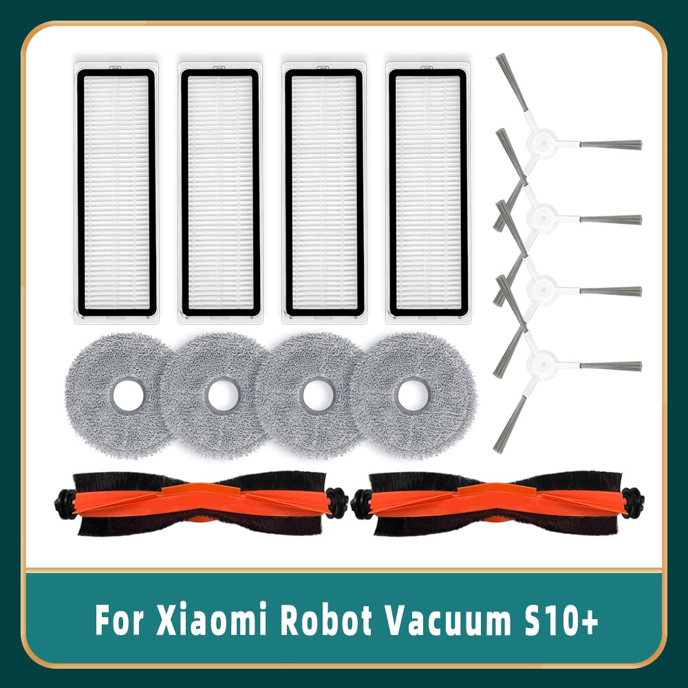 Para Xiaomi Robô Vácuo S10 Plus/S10+/S20+ Peças De Reposição Escova Lateral Principal Filtro Hepa Mop Almofada Acessório