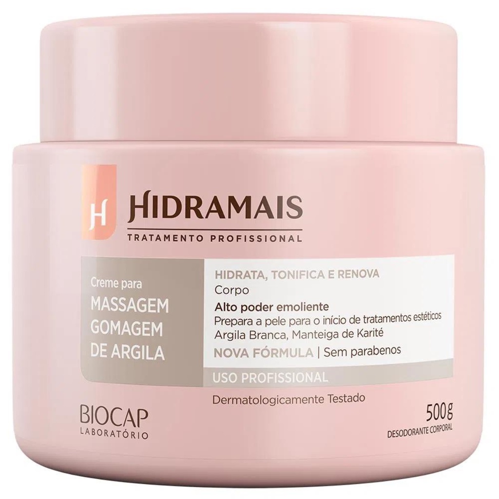 Creme para Massagem Gomagem de Argila 500g Hidramais