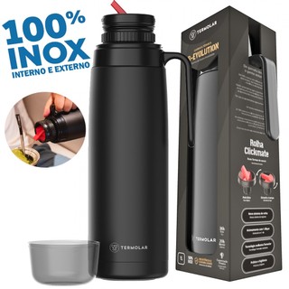 Garrafa Térmica R-Evolution Preta 100% Inox 1L Café Quente 20H Termolar em Oferta na Shopee