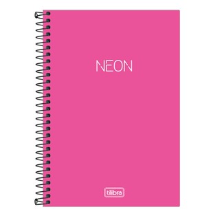Caderno espiral capa plástica sem pauta 1/4 80 folhas Neon Pink Tilibra