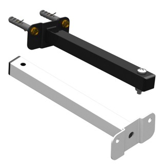 SUPORTE REFLETOR LED BASE RETA PAREDE FACHADA BANNER BRAÇO 20 CM