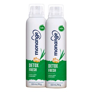 Kit 2 Desodorante Monange Detox Fresh Aerosol Antitranspirante 48h 150ml