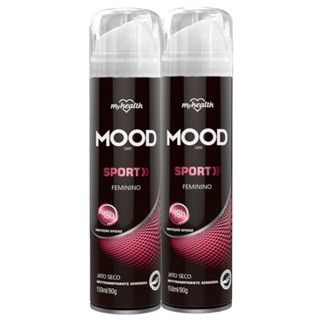 Kit 2 Desodorante Aerosol Mood Sport Feminino Jato Seco 150ml