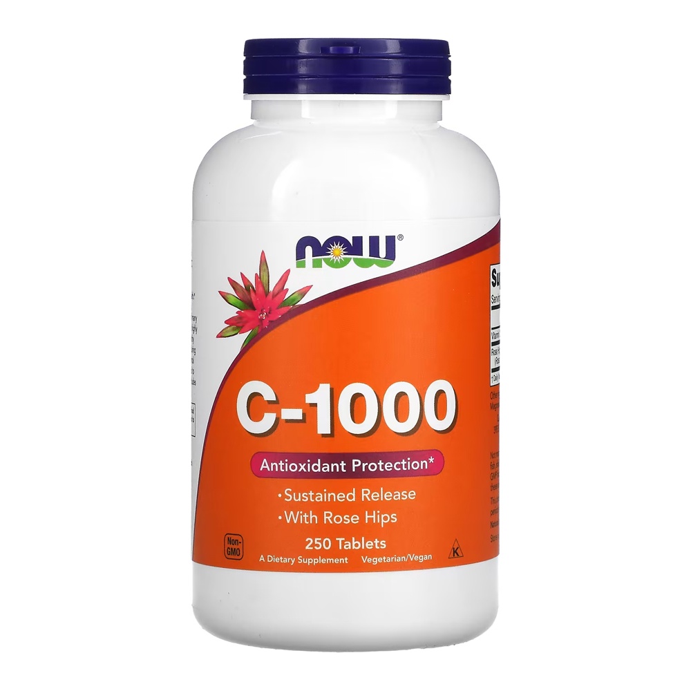 Vitamina C 1000mg e Rosa Mosqueta Now Foods 250tab em Oferta na Shopee