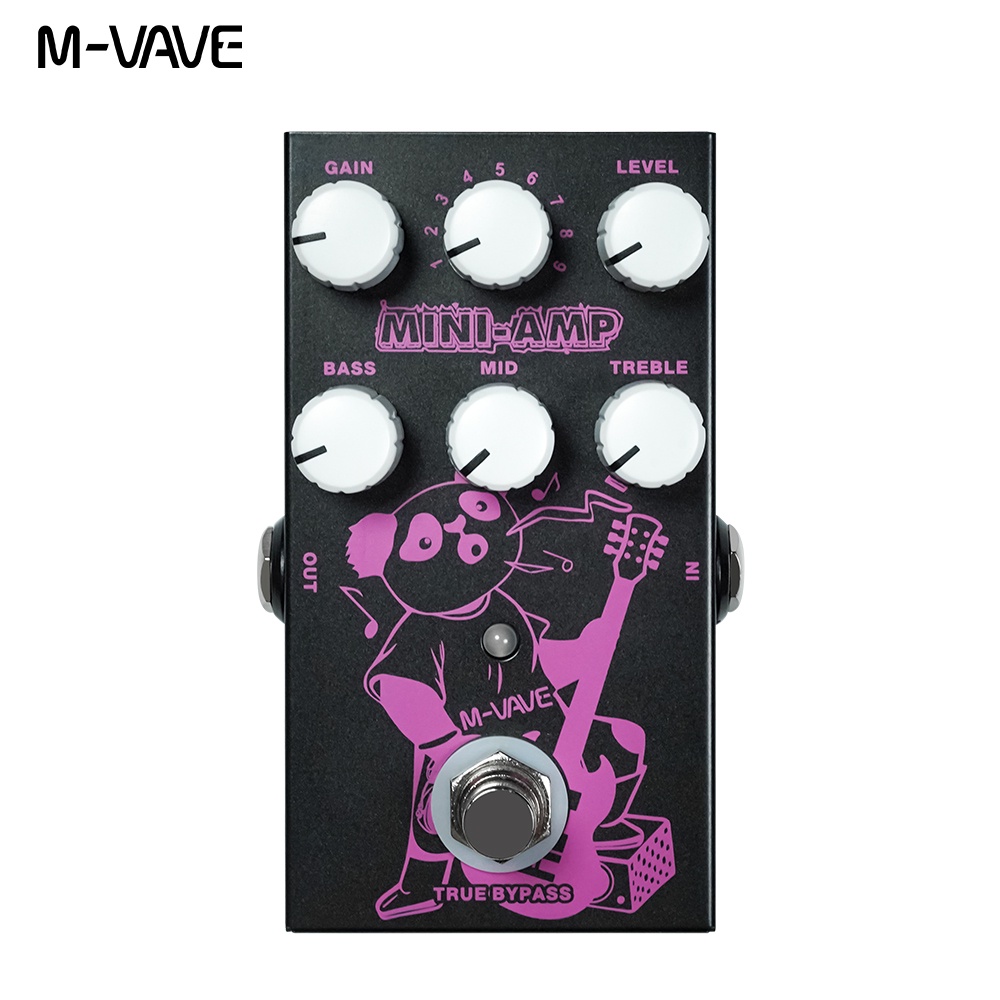 Pedal De Efeito De Simulação Pré-Amplificador M-VAVE MINI-Amp 9 Efeitos De Clássicos 3 Bandas EQ True Bypass