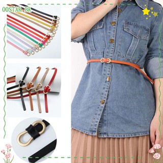 Cinto De Couro OOSTAR Ladies Cor Sólida Vintage Cintura Fina
