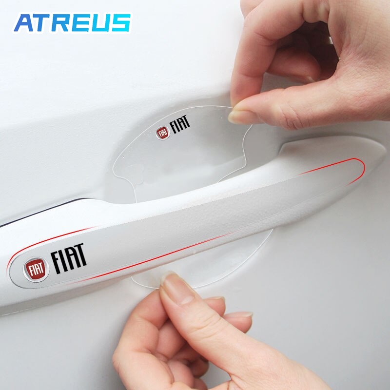 8 Peças Para Fiat Do Carro Película De Proteção Maçaneta Da Porta Decalque Etiqueta Transparente Fiat Uno Toro 500 Bravo Punto Palio Argo Stilo Strada Mobi