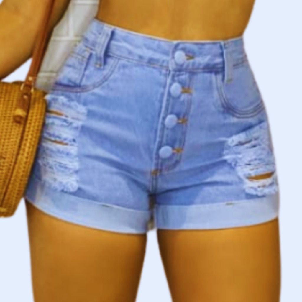 Short Jeans Feminino Cintura Alta Short Levanta Bumbum Tendência da Moda Oferta Imperdível!