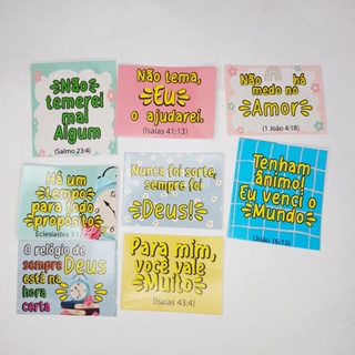 100 Mini Cartão Frases Versículos Bíblicos, mimo, tag em Oferta na Shopee