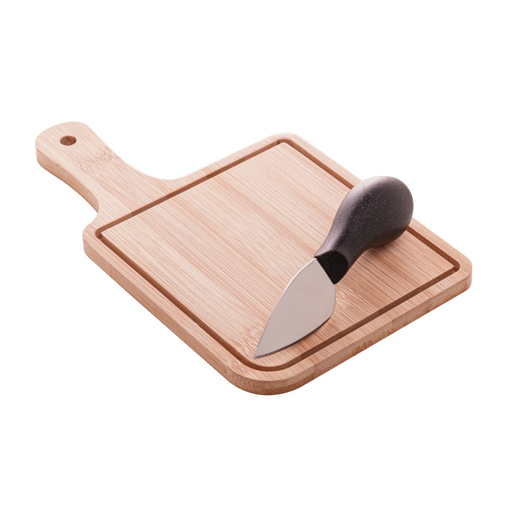Conjunto para Queijo com Tábua de Bambu e Faca de Queijo 12x20cm Lyor