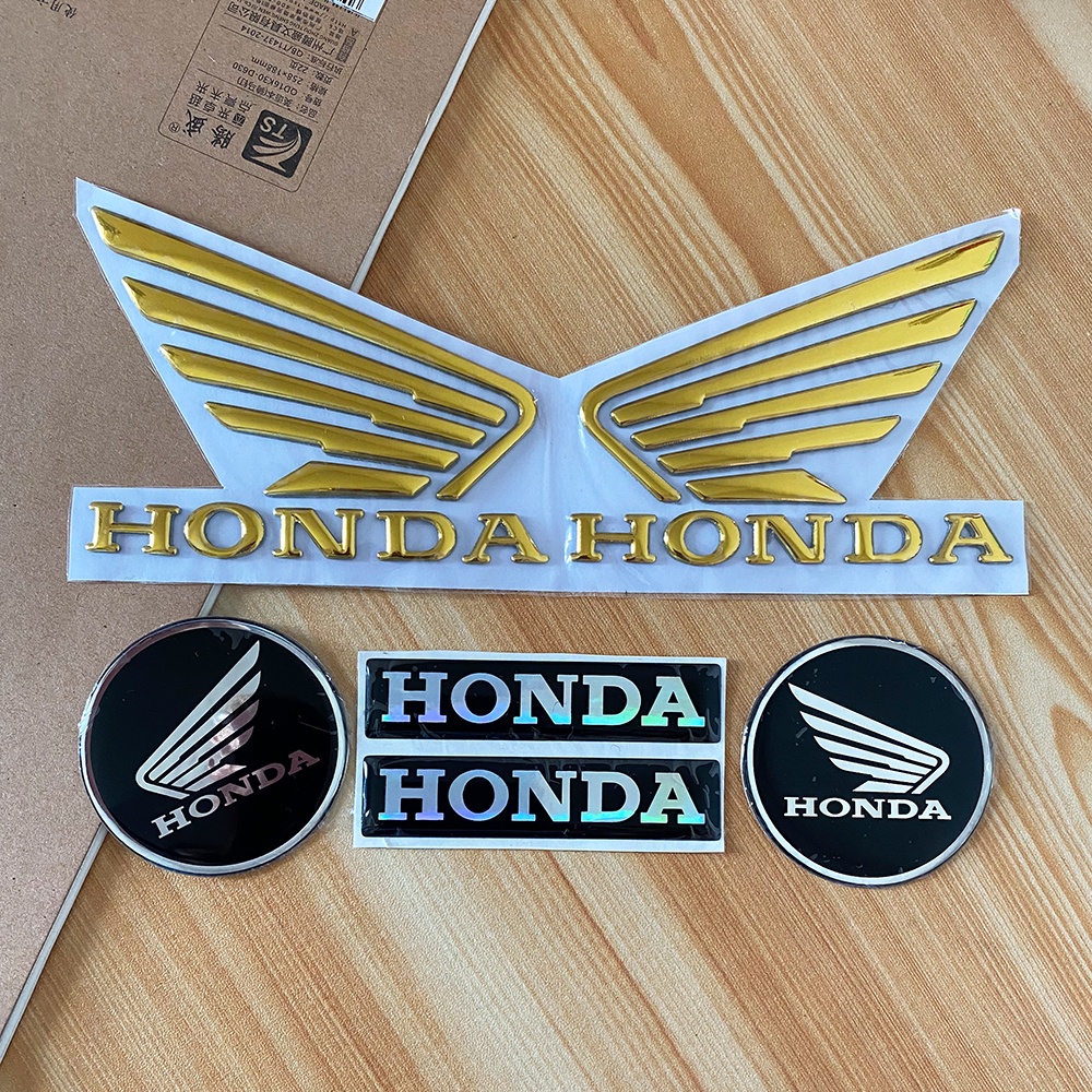 1 Par De Adesivo Com Logotipo De Motocicleta Para Honda CB CBR Wing Tank Emblem 3D Decalques De Cola Macia