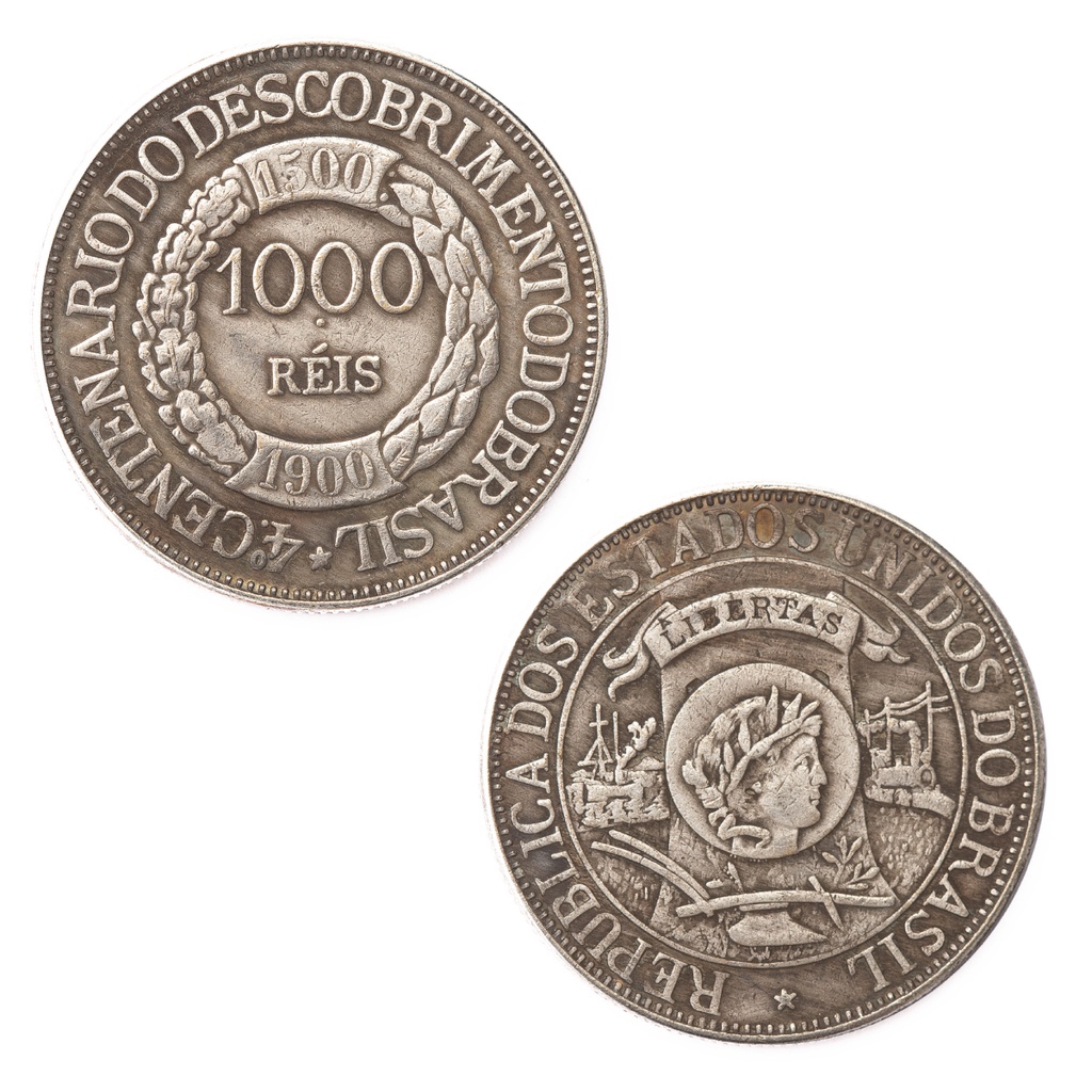 Moeda 1000 Réis 1900 - 30,2mm - 4 Centenário Do Descobrimento - Cópia