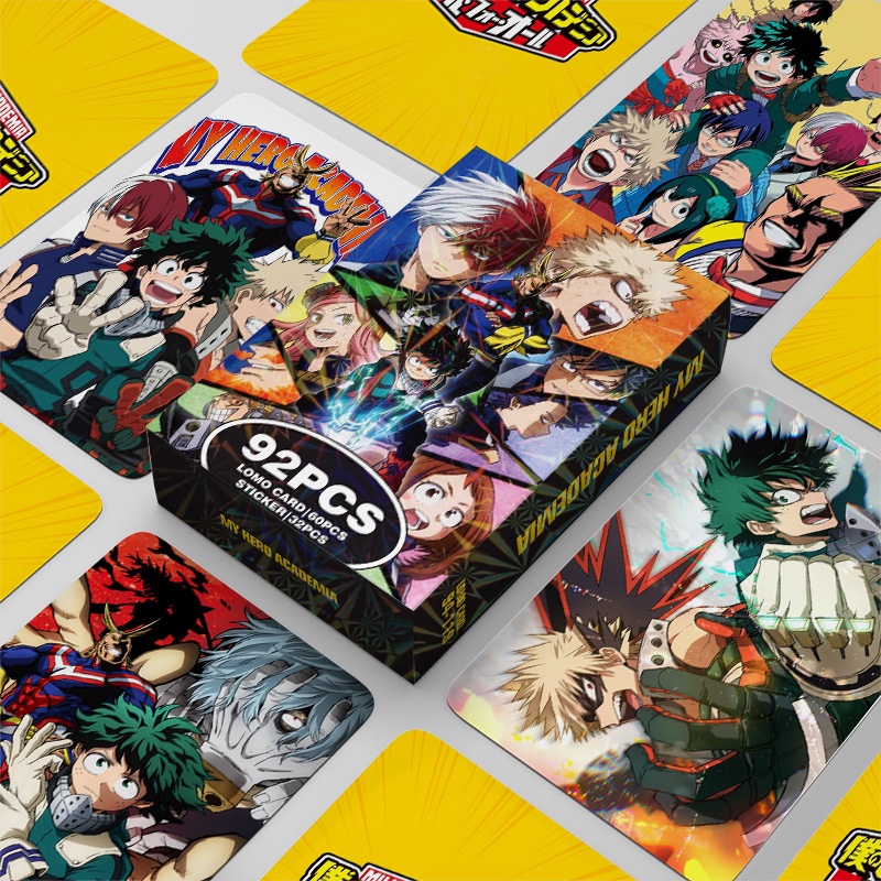 My Hero Academia Laser Box Photocard Lomo Card Postcard Stickers em Oferta na Shopee